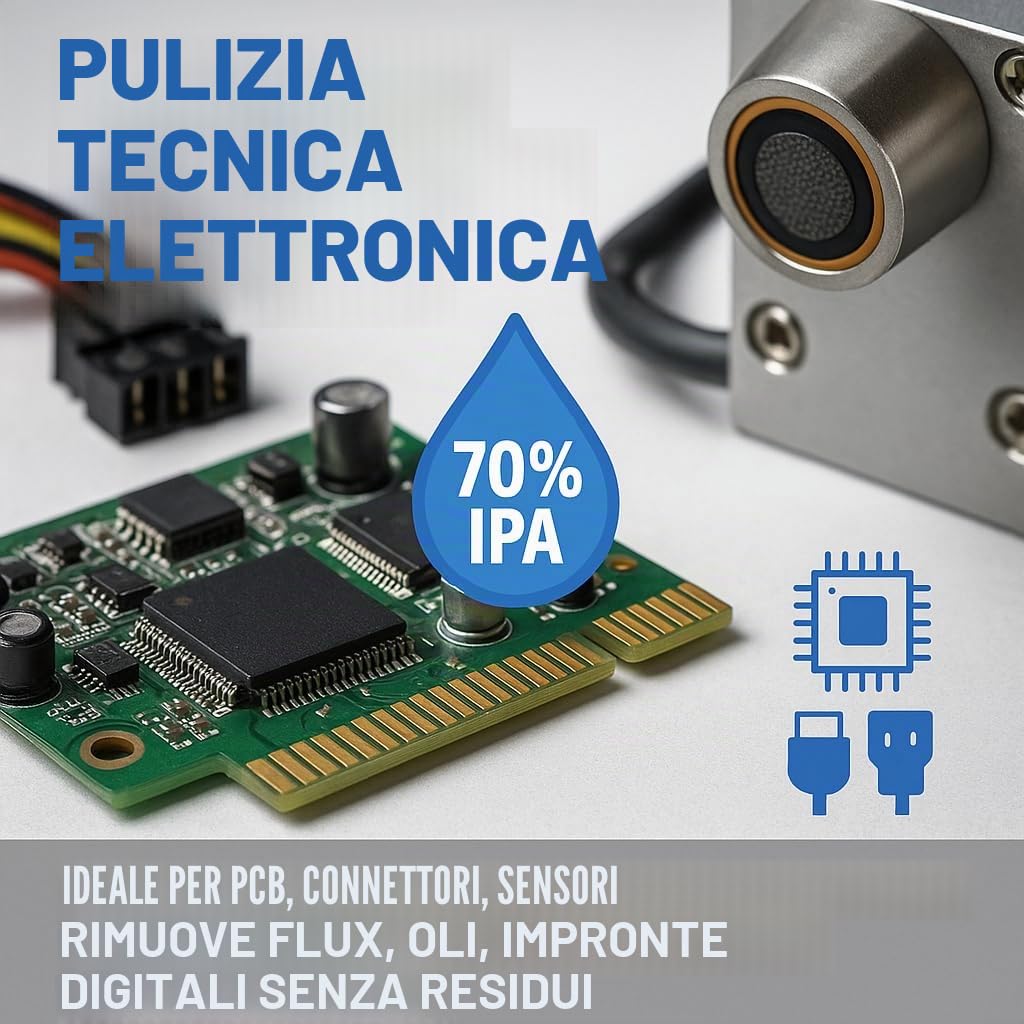 GiDeli Isopropanolo 70% 5 litri detergente alcool isopropilico IPA per pulizia componenti elettronici