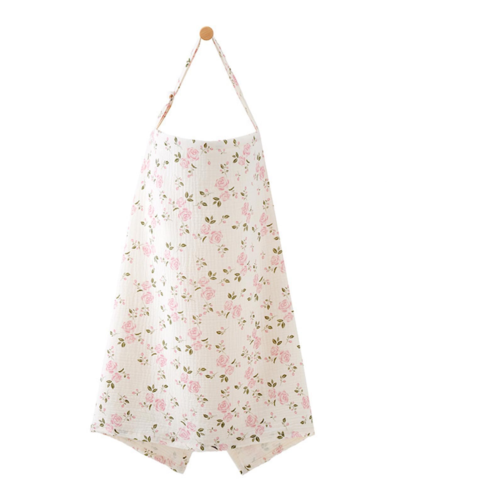 Veroa Breastfeeding Cover for Baby - 100% Cotton Nursing Covers Breast Feeding Cover for Mum,Baby Stroller - Adjustable Shoulder Straps for Privacy(Pink Rose Print) — image 1