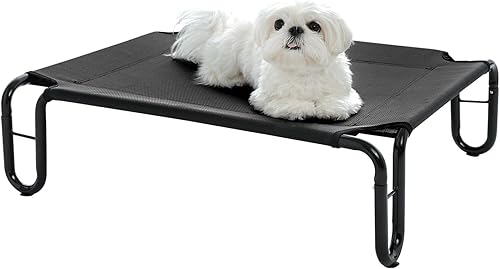 pettycare Cama elevada para perros, elevada para perros grandes, sin tornillos, marco estable y malla reciclable Teslin de apoyo duradera,