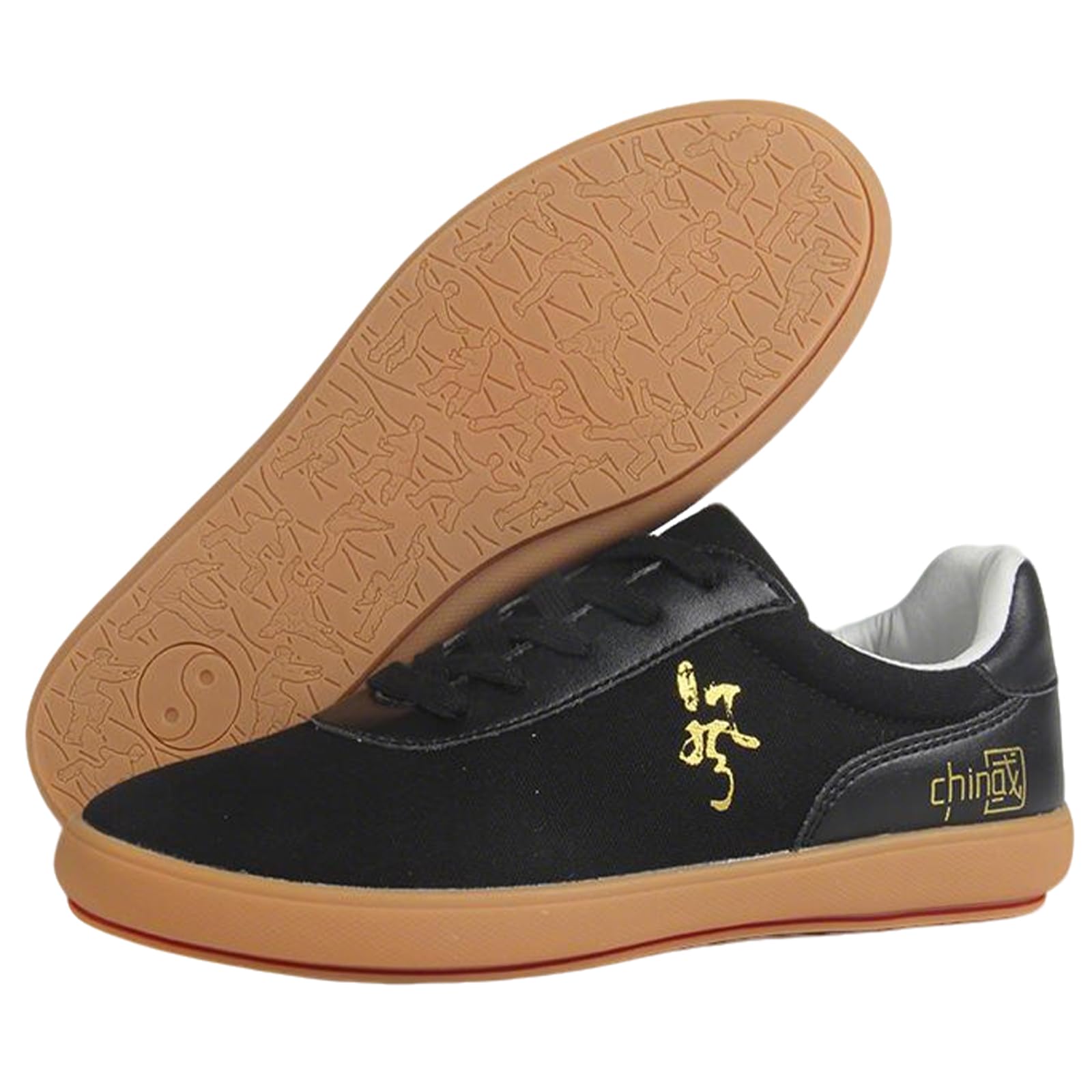 Zapatillas de Wu Shu para boxeo y entrenamiento diario en lona flexible negra de talla 39