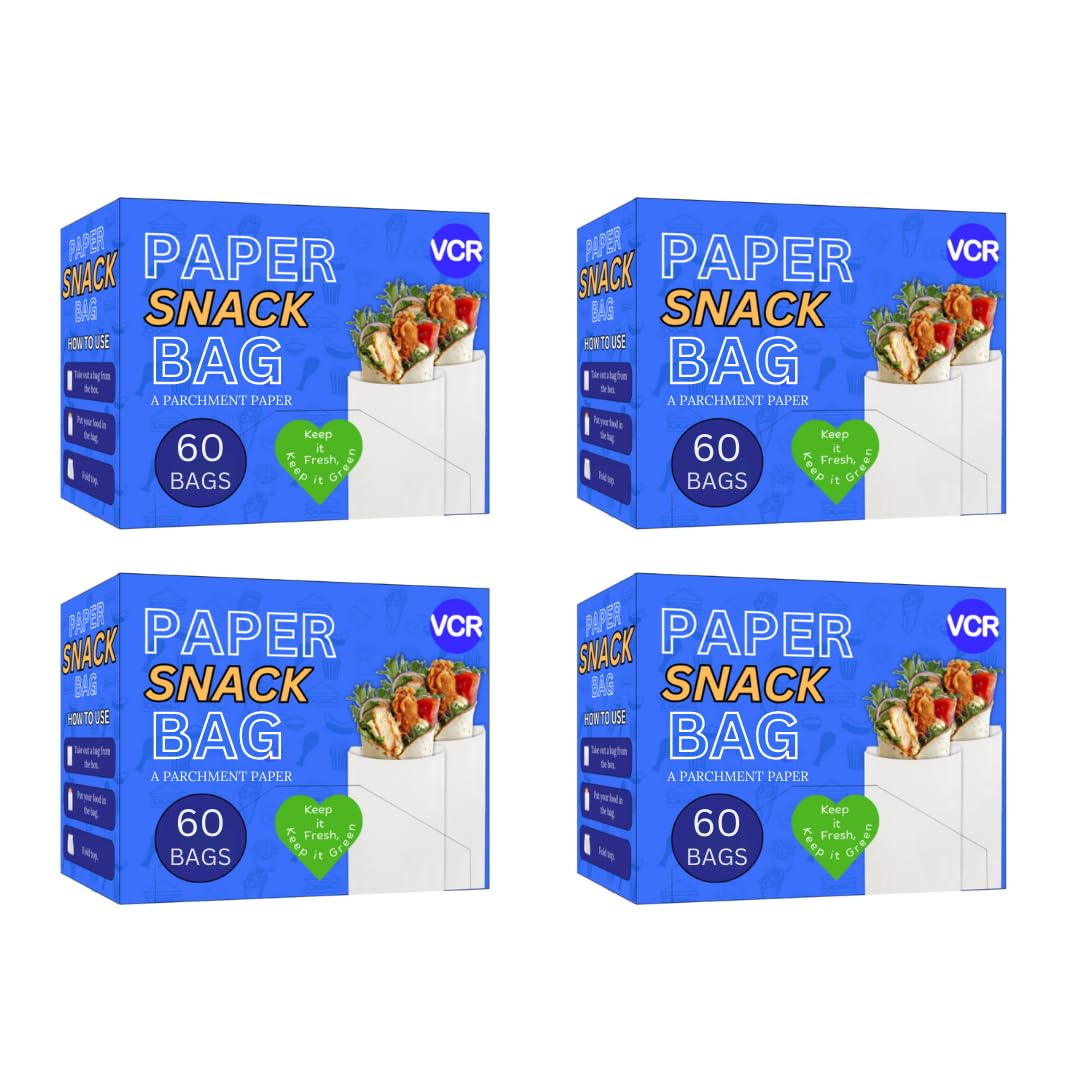 VCR Paper Snack Bags - 120 Pack for Baking & Storage -11