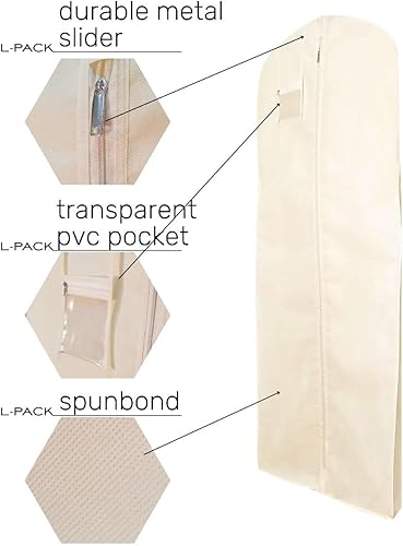 Miniatura 7 de Trend CaseUK - Bolsa de ropa para vestido de novia, extra larga, color blanco, para almacenamiento o viajes (blanco, 72 pulgadas)