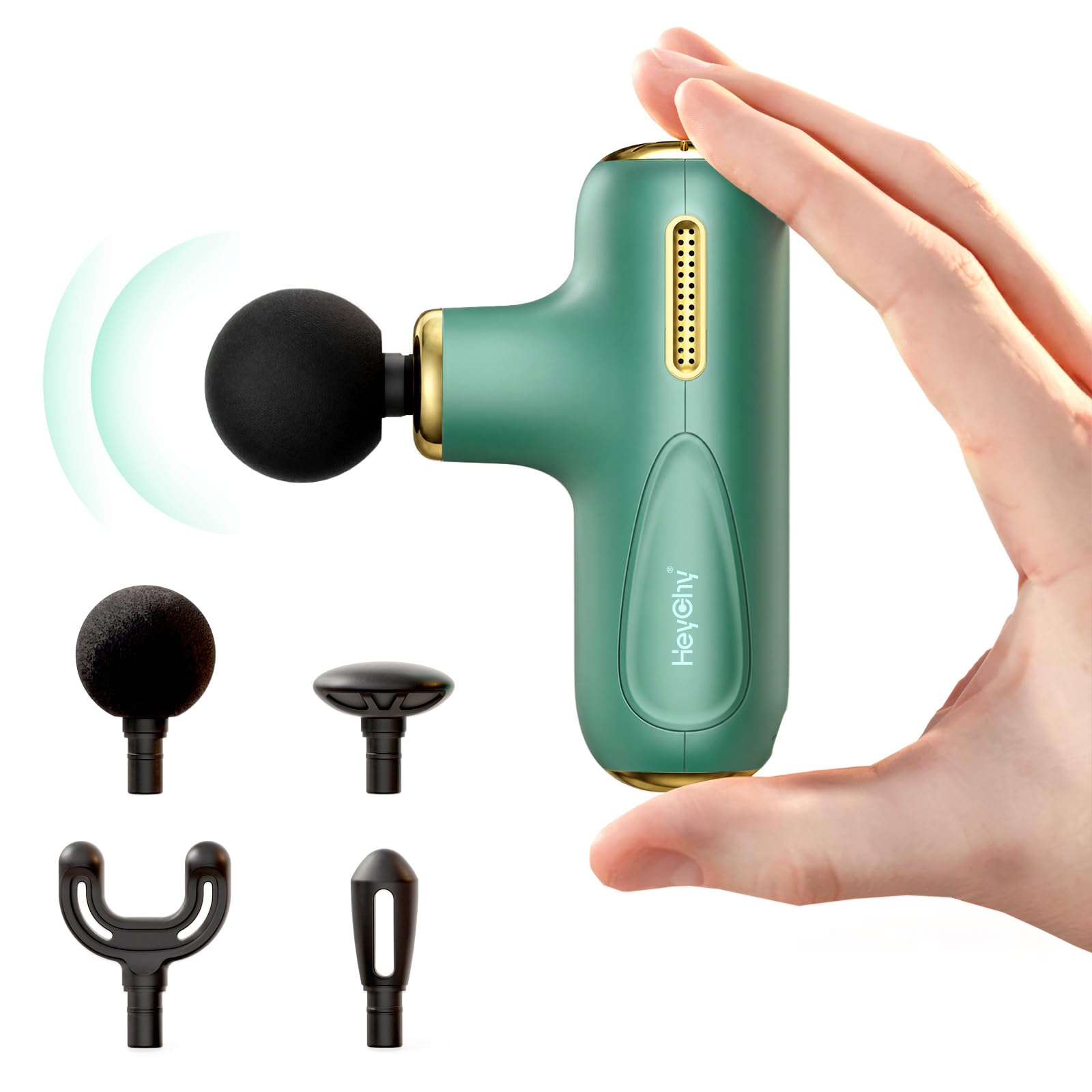 HEYCHY Super Mini Massage Gun Deep Tissue Portable Muscle Massager, C1 MINI | 4 Heads 5 S…