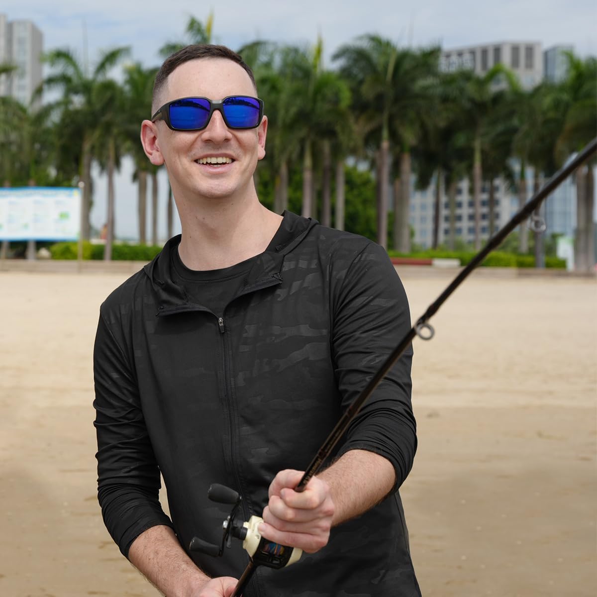 INFI Fishing Sunglasses Men Women Polarized Polycarbonate Lens Safety Protection Black Glasses Driving Golf Running Sports