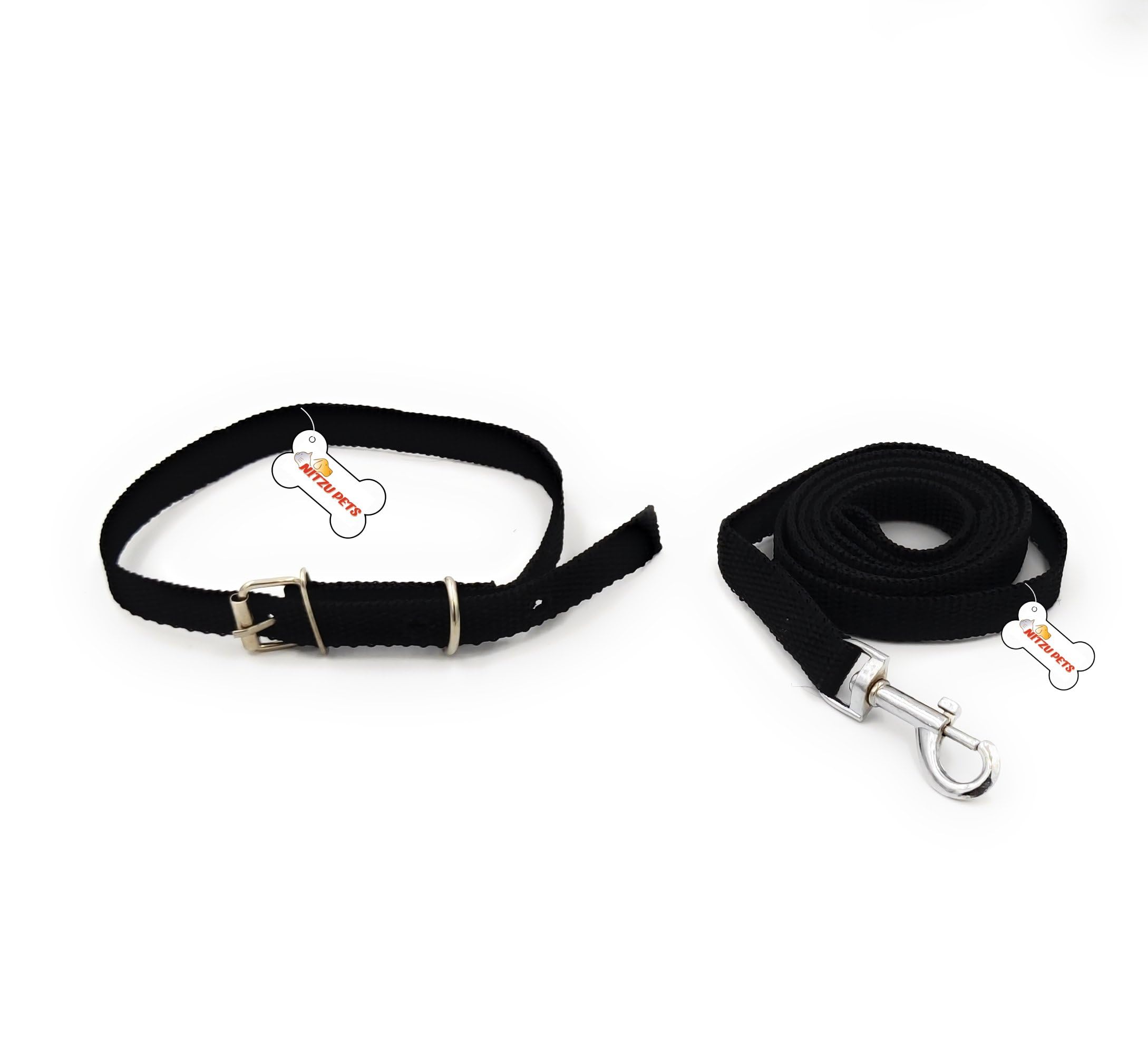 Nitzu Pets Dog Collar Belts and Leash Set Adjustable Collar with Leash for Cat and Dogs Leash with Snap Hook for Walking and Training (Small (Neck Girth = 31-40 cm, Width = 0.5 inch), Black) (B0CP9K1VKF) Amazon Price History, Amazon Price Tracker