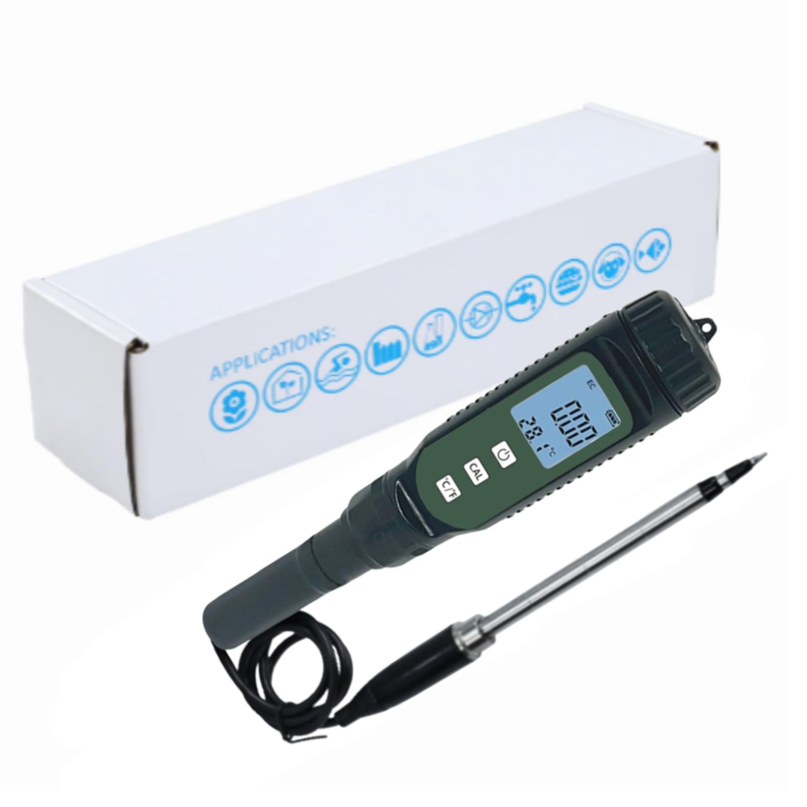ABS Conductividad del suelo Detector de conductividad del suelo Herramienta ligera para mediciones precisas de invernadero agrícola jardín