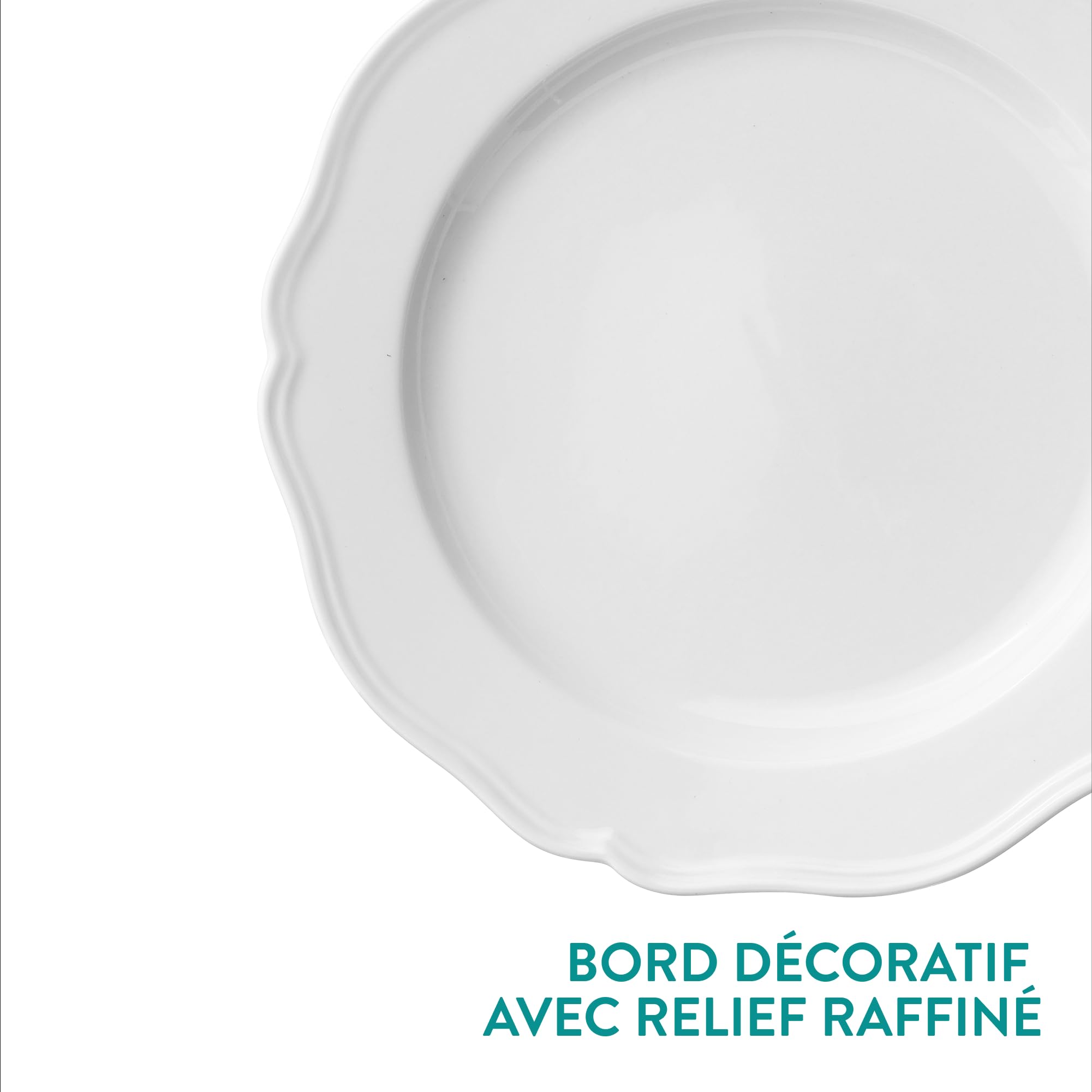 Navaris Assiettes Service de Table 4 Personnes - Ensemble Service Vaisselle en Porcelaine Blanc - Lot avec 4x Assiette Plate 4x Assiette Creuse et 4x Bol - Set Services de Table Complet