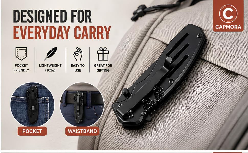 Image of CAPMORA Multipurpose Knife, Carbon Steel, Compact Utility Knife for Kitchen, Home, Office, Vegetables, Fruits, Kitchen, Home,Travel & Utility