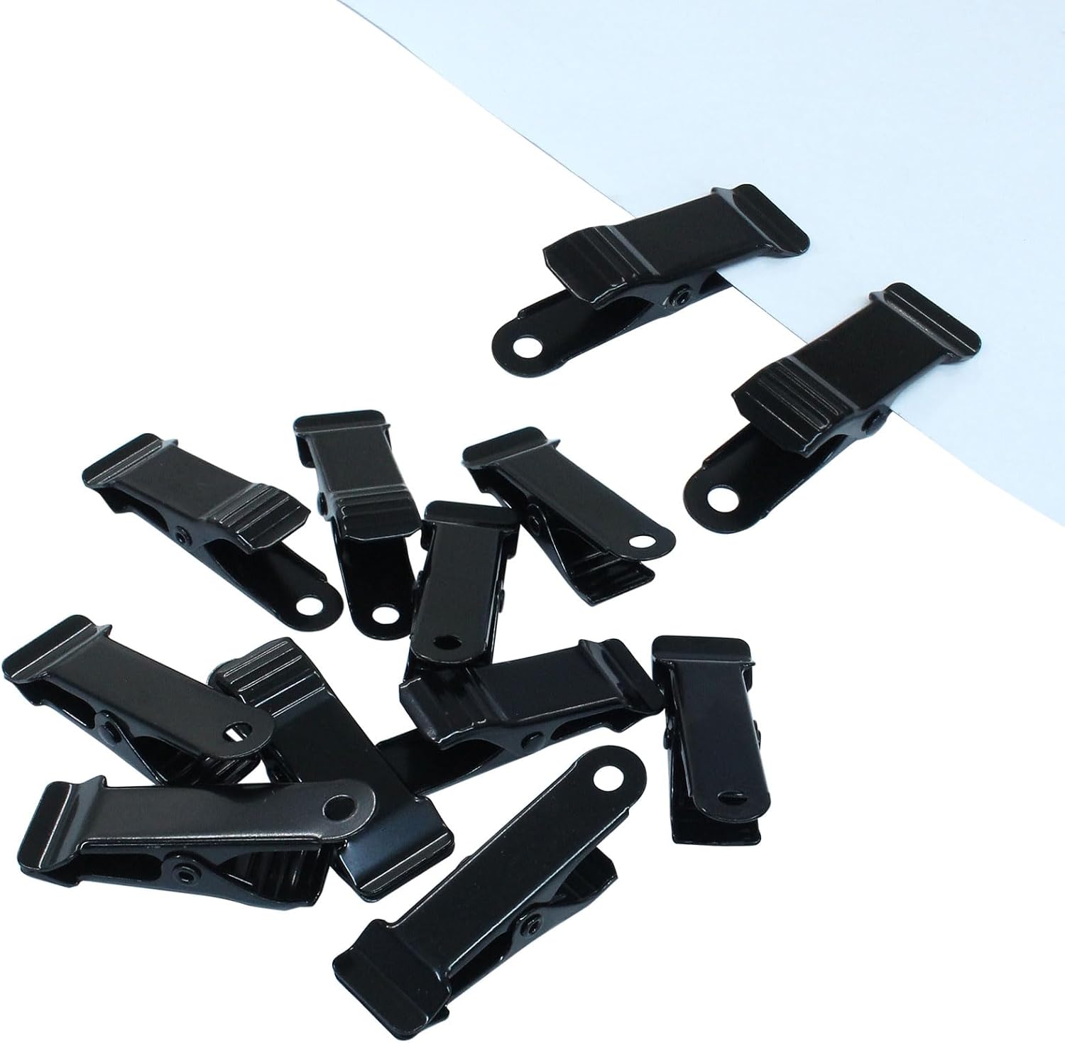 Jiozermi 30 Pcs Mini Metal Clamps, Tiny Alligator Clips Crocodile Alligator Clips Small Spring Clamp for Crafts, Office, Photo, Paper, Wire, DIY Decoration (Black)