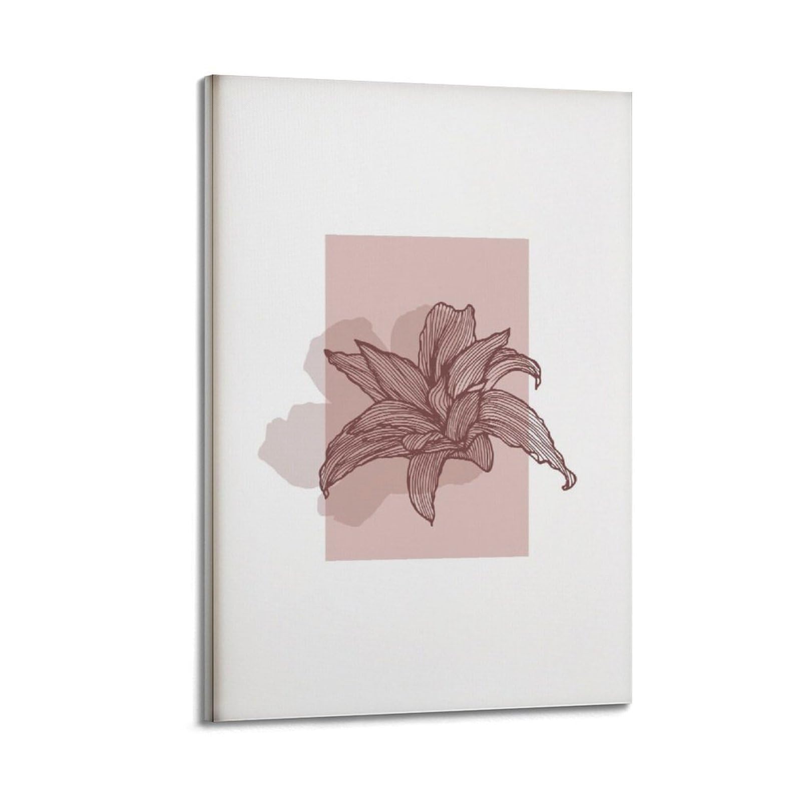 xiaoxiaoshen Blush Botanical Line Floral Decor Canvas Poster Wall Art Prints Room Aesthetic Murals Bedroom And Living Decorations 20x30inch(50x75cm)