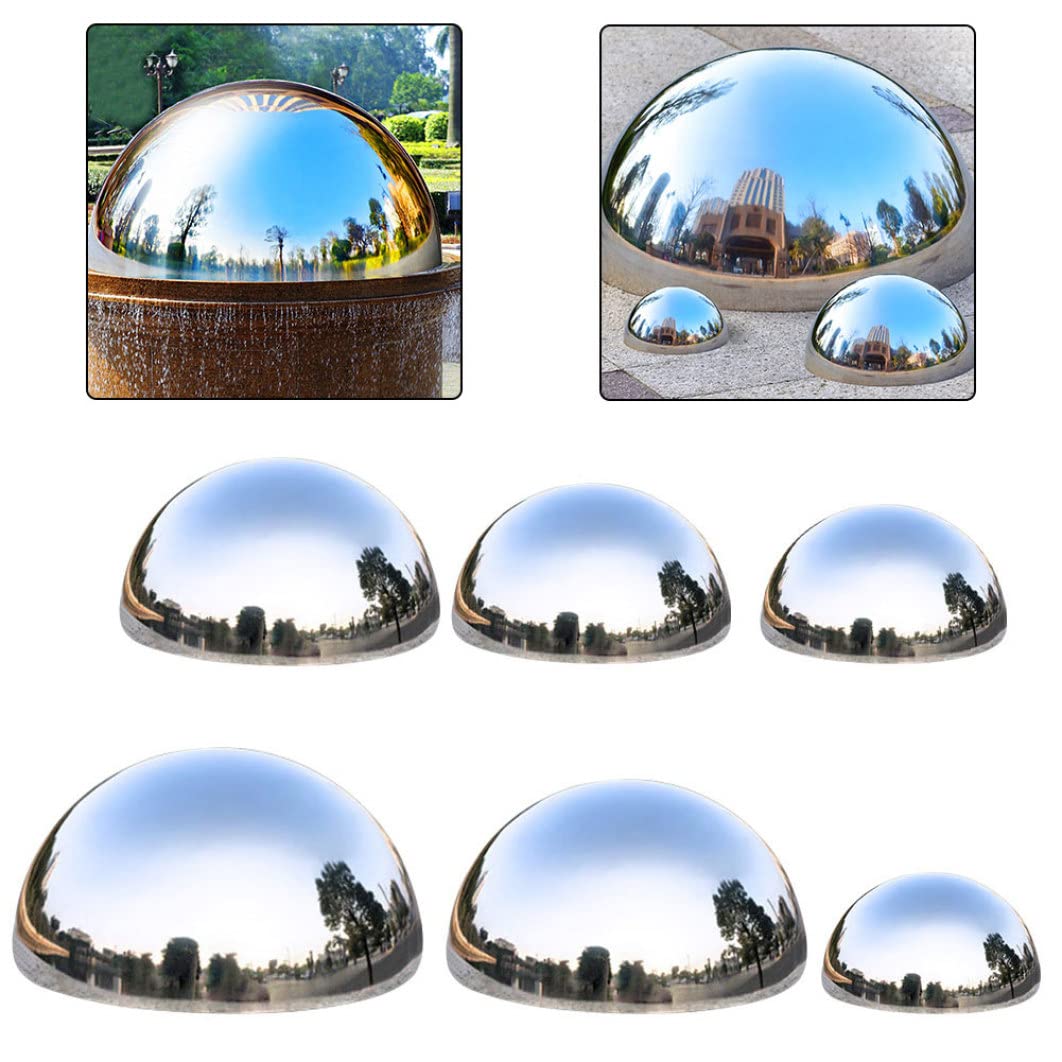 Bola de Media Mirada, Bolas pulidas de Espejo de 6 Piezas, Bola de Mirada de Acero Inoxidable Suave y Hueco, Globos Decorativos de Bricolaje Reflectantes para la decoración del jardín