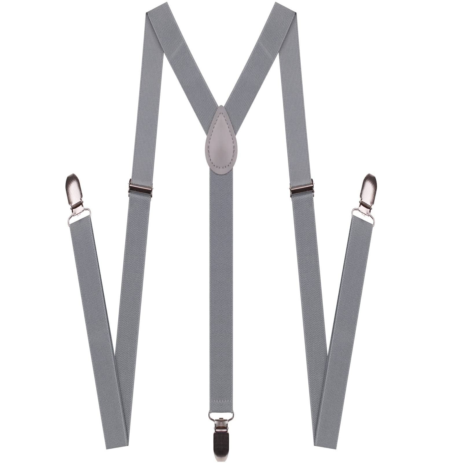 GUCHOLSuspenders for Men and Women Adjustable Elastic 1 inch Wide Leather Heavy Pants Strong Metal Clips Suspender Costume