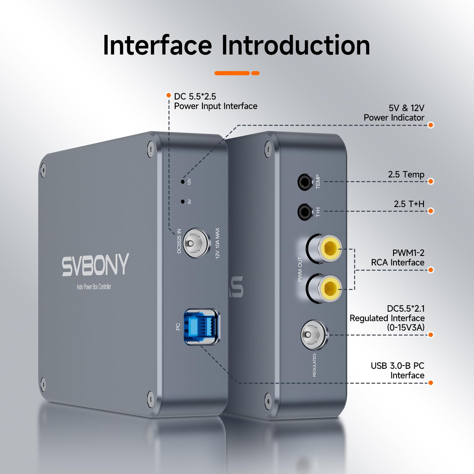Svbony SV241 Pro Boîtier de Gestion d'alimentation pour Télescope pour Adultes, Accessoire pour Télescope Astronomique, Adaptateur USB 3.0 + DC pour Photographie du Ciel Profond