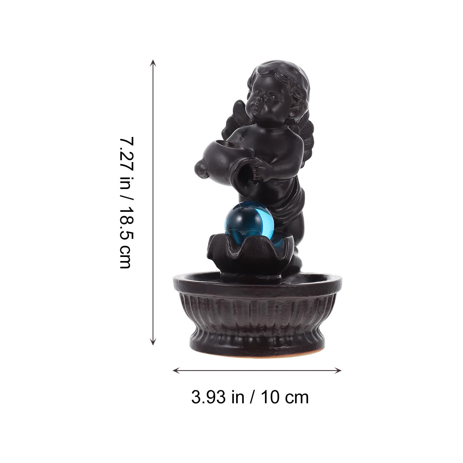 POPETPOP Bruciatore di Incenso in Ceramica Design Angelo Cartone Animato, Porta Incenso a Riflusso Elegante e Decorazione per Casa e Ufficio