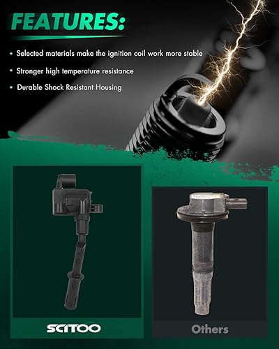 Vista 1627 de SCITOO 1 bobinas de encendido con 4 bujías de iridio para Chevrolet 2011-2015 Cruze 1.4L 2016 Cruze Limited 1.4L 2012-2020 Sonic 1.4L 2013-2021 Trax