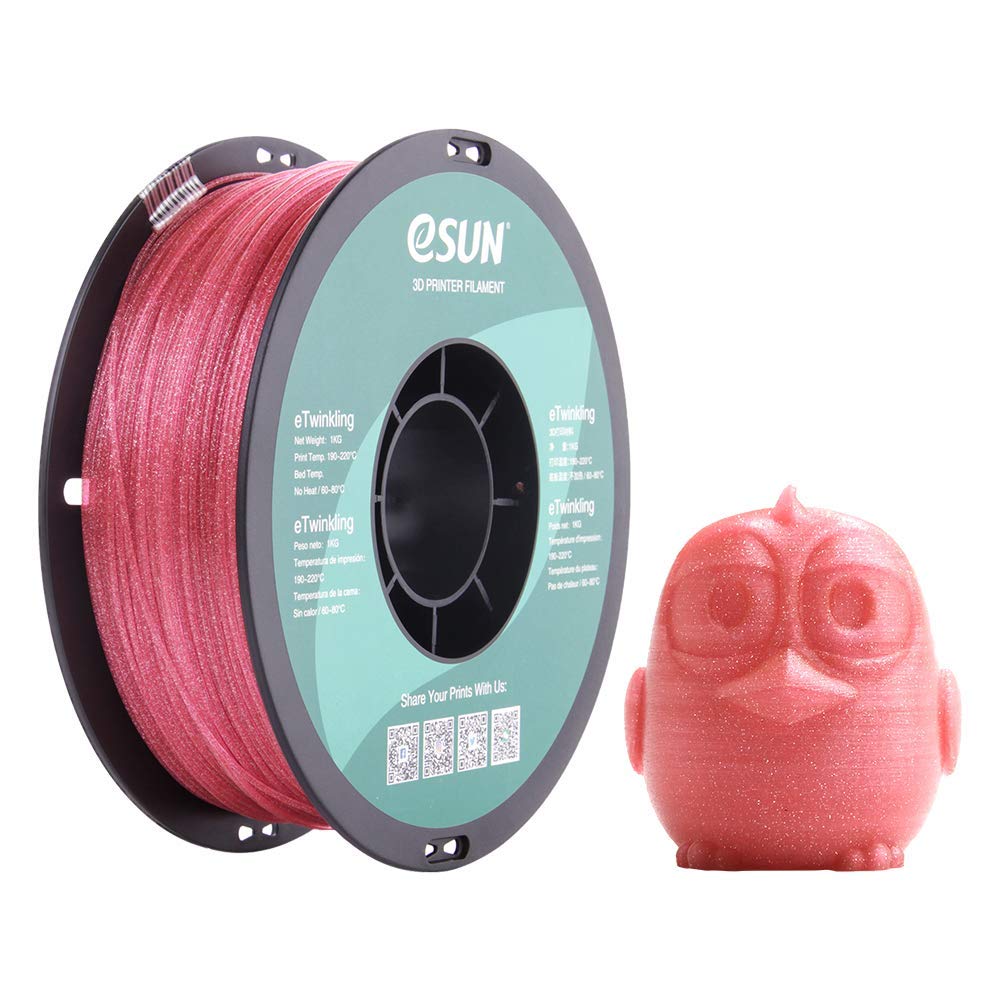 eSUN Twinkling PLA Filament 1.75mm, Sparkly Glitter PLA 3D Printer Filament, 1KG Spool 3D Printing F
