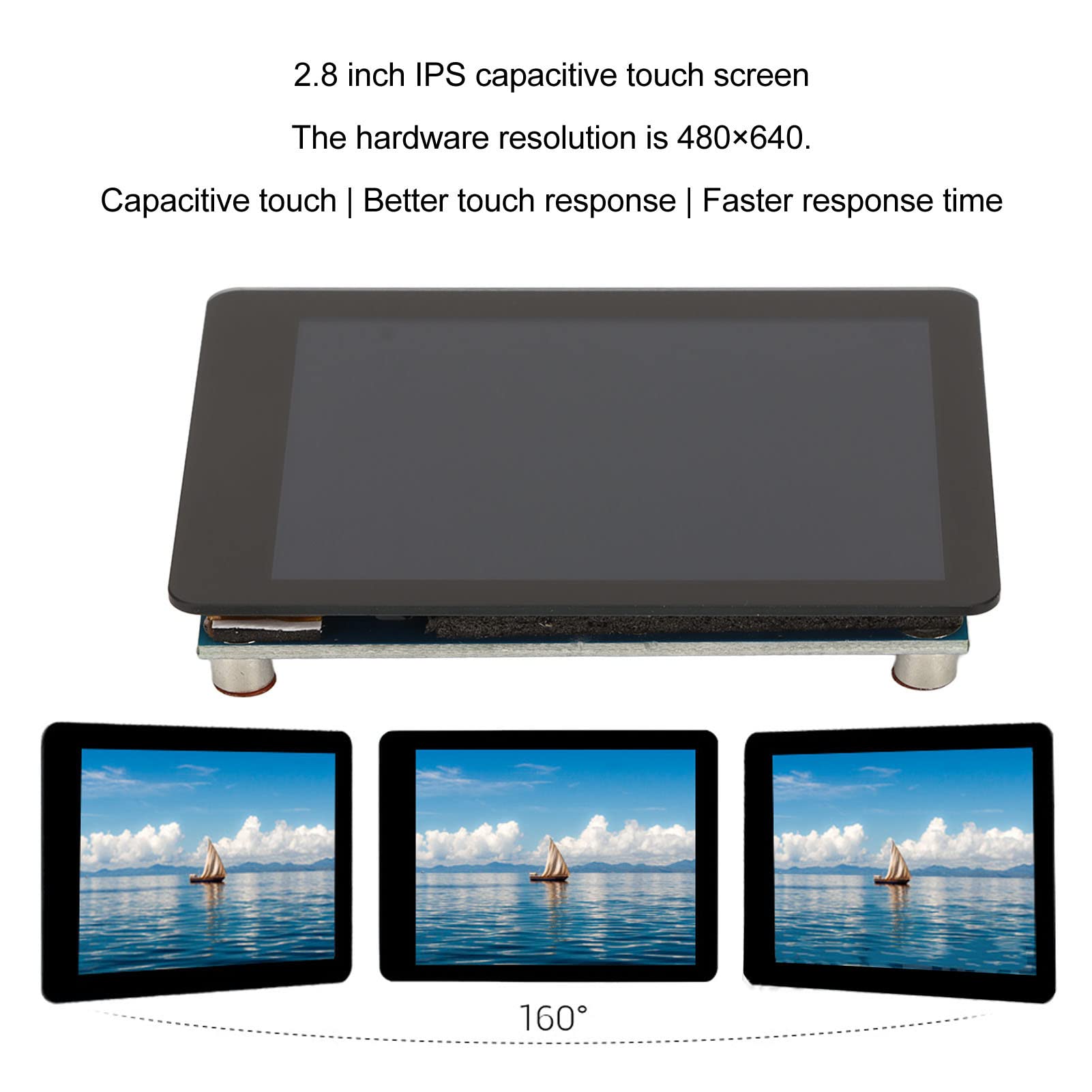 Septpenta Touch Screen Capacitivo, Controllo Touch A 5 Punti Durezza 6H 60HZ Risposta Rapida Display Touch IPS da 2,8 Pollici, Interfaccia DSI 480X940 per Raspberry PI OS
