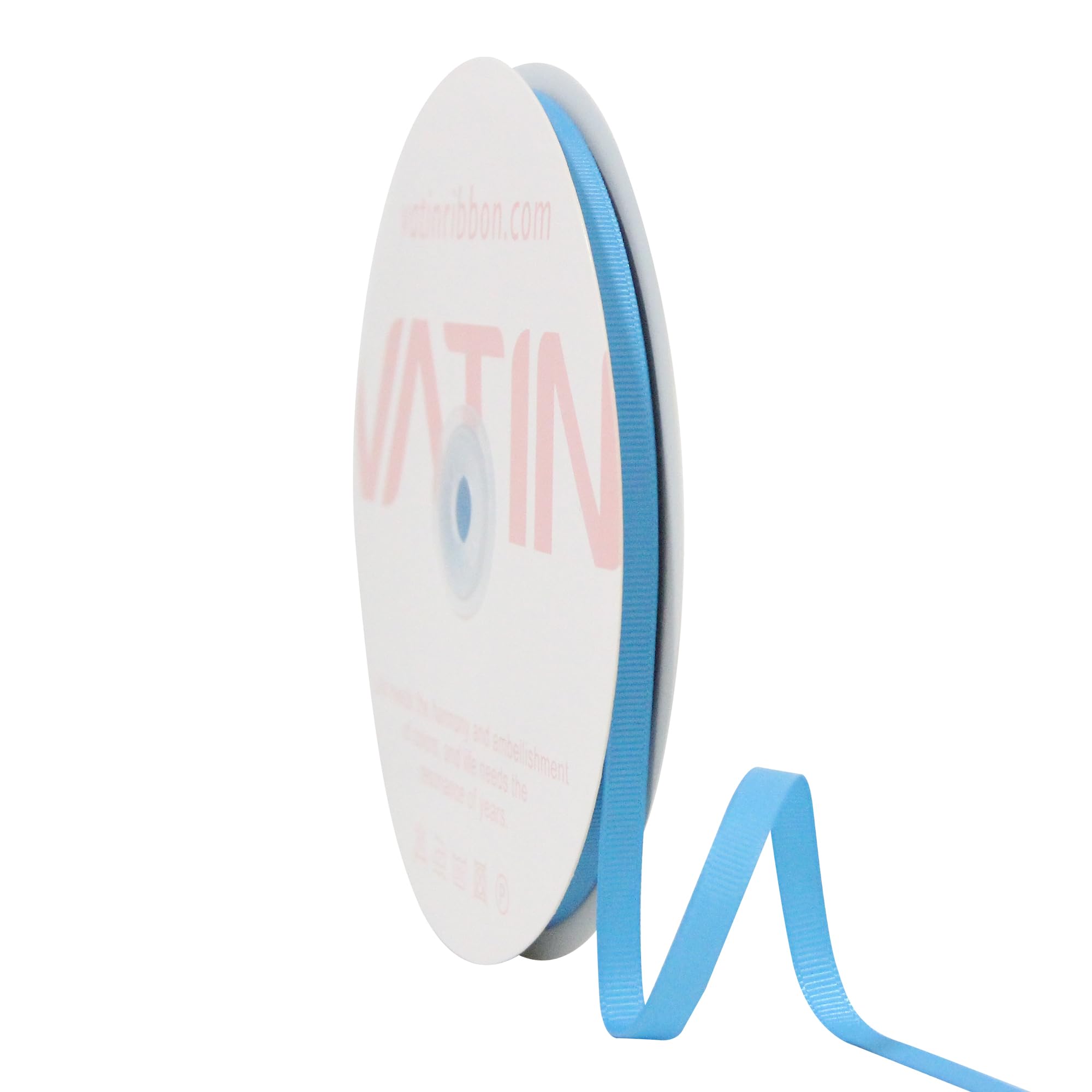 VATIN Solid 6 mm X 45 Metres Turquoise Grosgrain Ribbon 45 Metres Each Roll Perfect for Crafts Wedding Decor