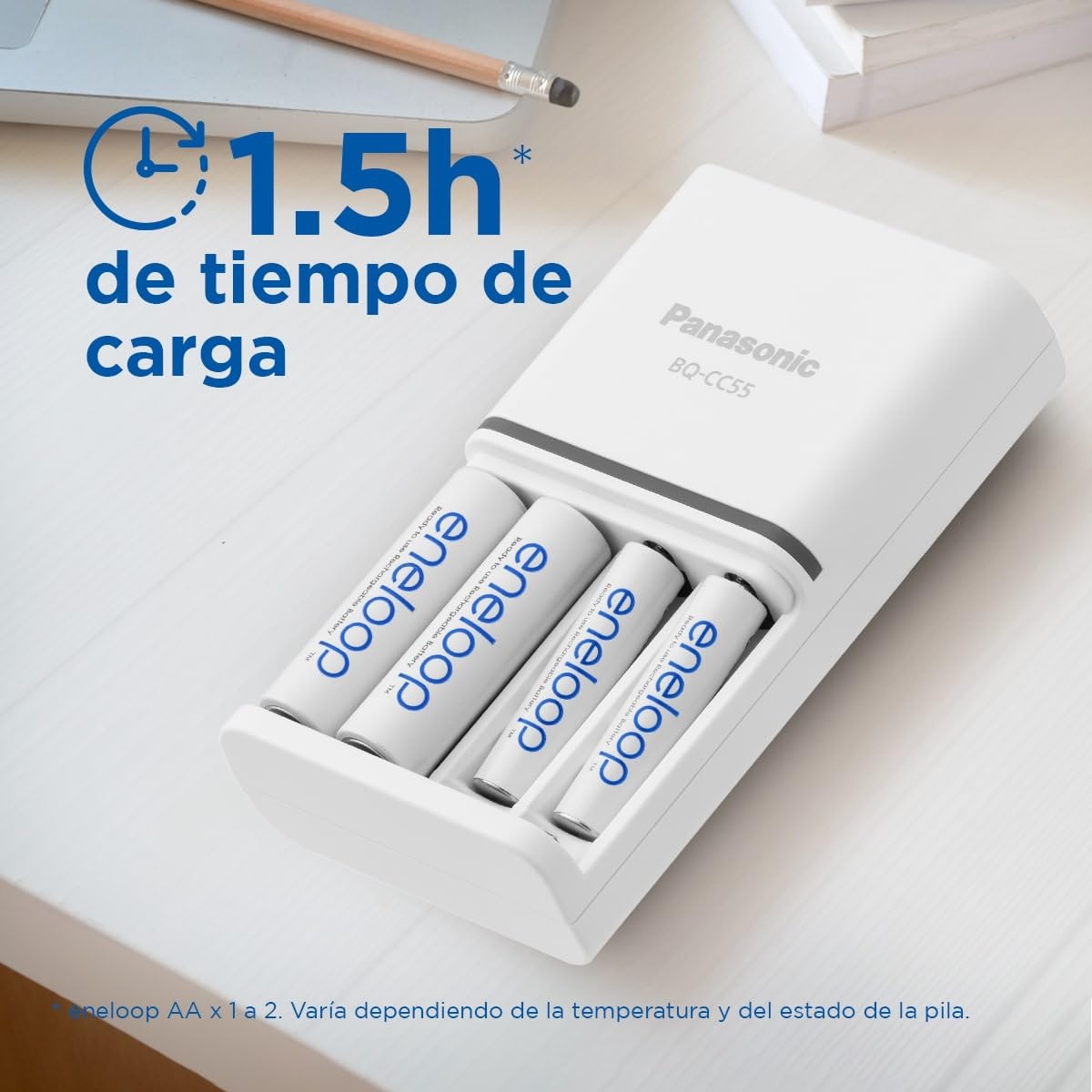 eneloop SmartPlus. Cargador para 1 a 4 pilas AA/AAA Ni-MH con 10 funciones de seguridad.