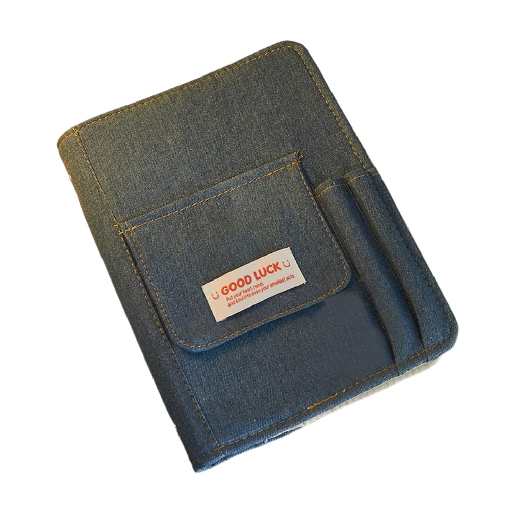 DAPANGGE The denim notebook measures 6.6 inches wide, 8.8 inches high and 5.2 ounces