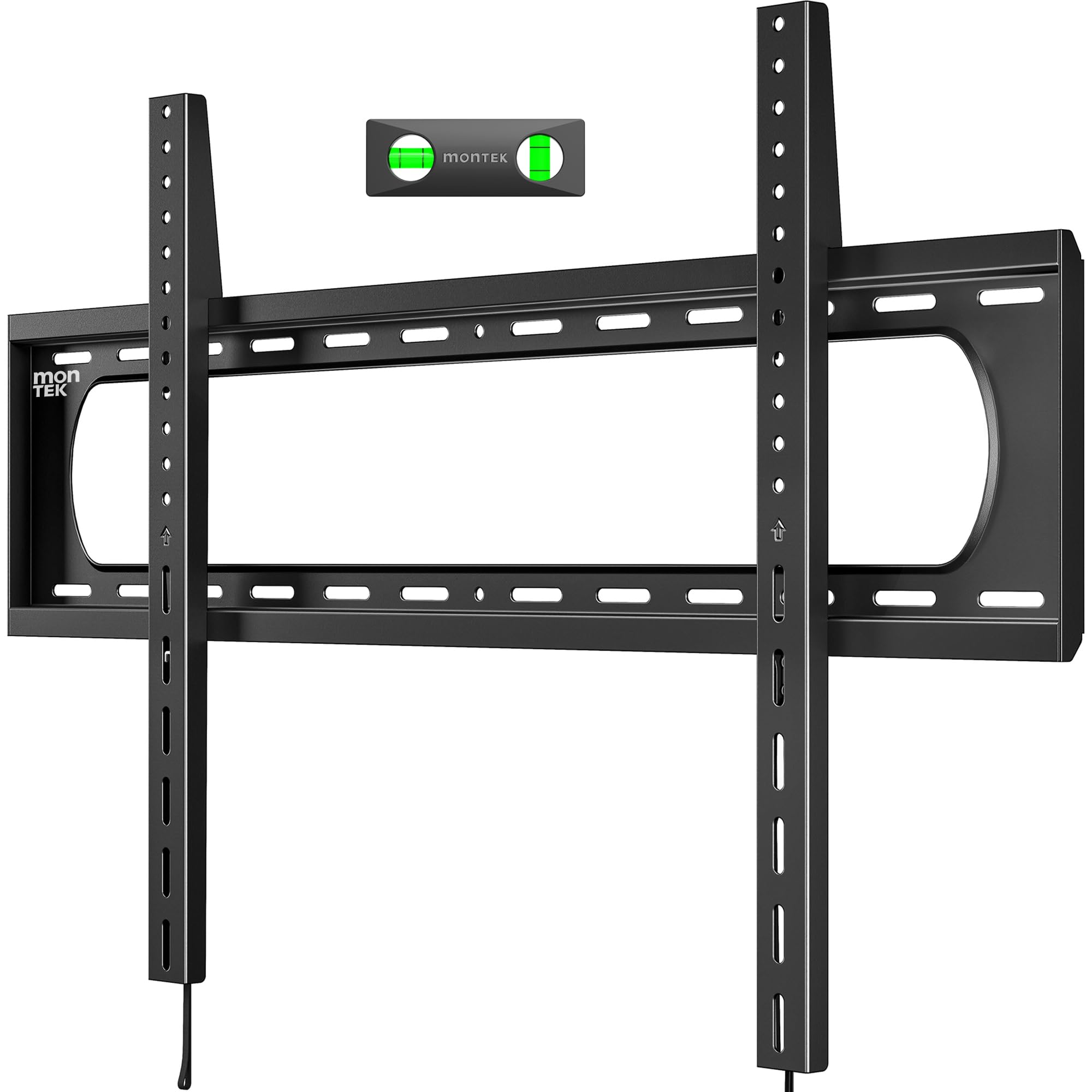 monTEK Staffa da parete fissa per TV da 60-120 pollici piatti e curvi fino a 136 kg, testata 4 carichi testati, profilo ultra sottile da 1,3", VESA max 900 x 600, blocco a sgancio rapido, adatto a