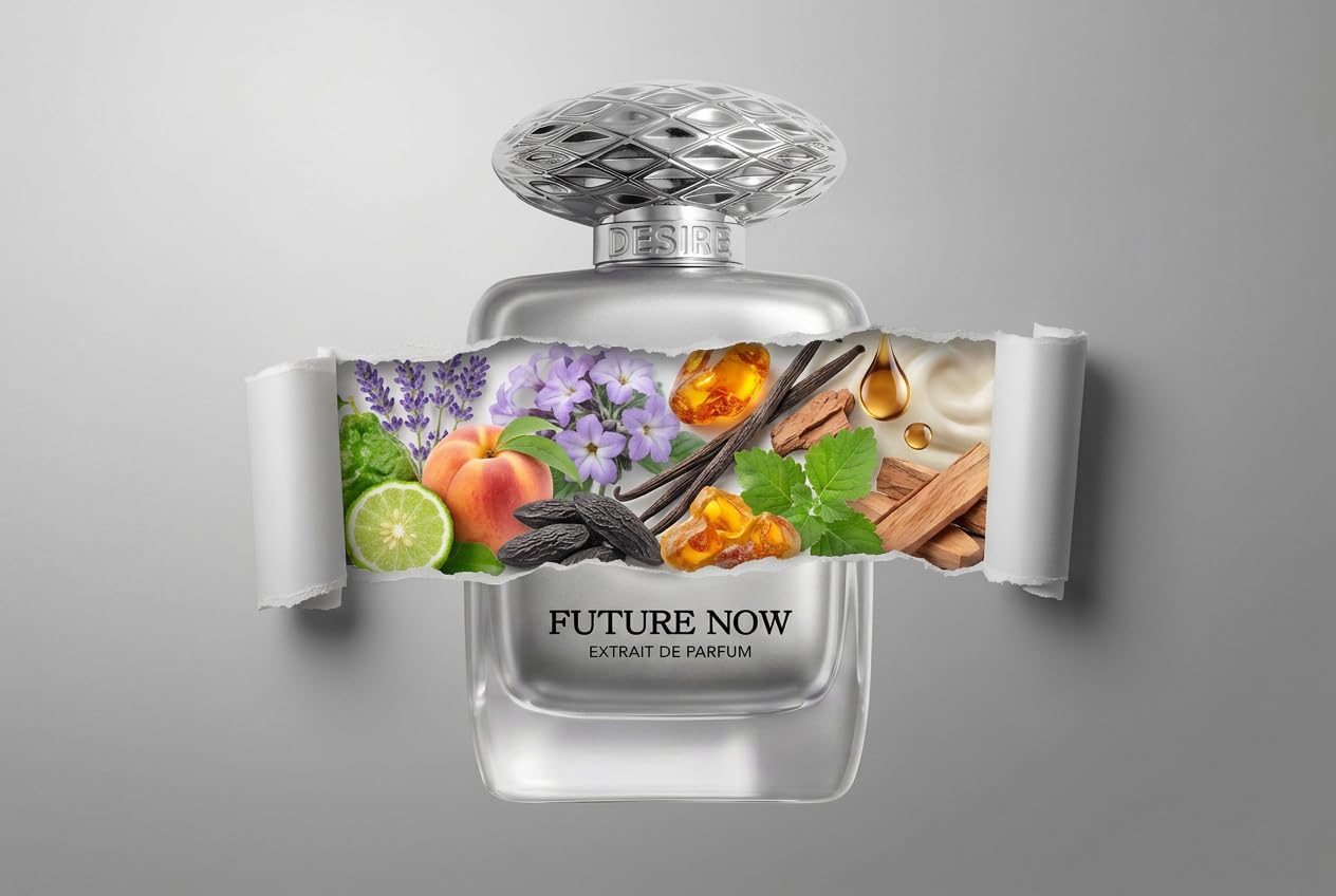 Auraa Desire Future Now Extrait De Perfume 100 ml – Ambery, Sweet and Woody Fragranza – Profumo per uomo e donna – Muschio, vaniglia, ambra e lavanda