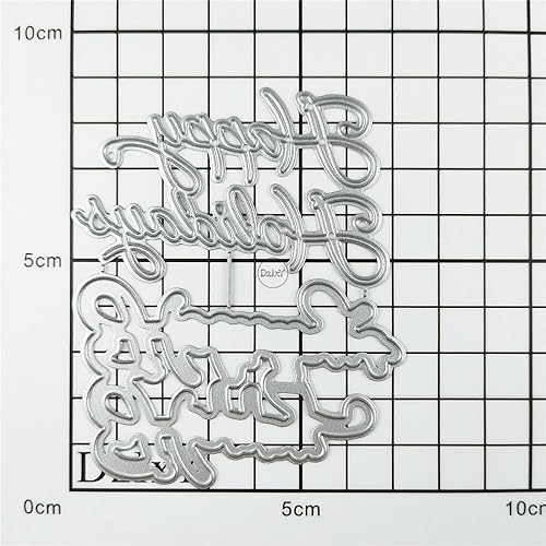 Vista 82 de DzIxY Happy Birthday Abrazos Palabras Troqueles de corte de metal para hacer tarjetas, kit de papel de relieve, troquelados, plantillas de máquina 14