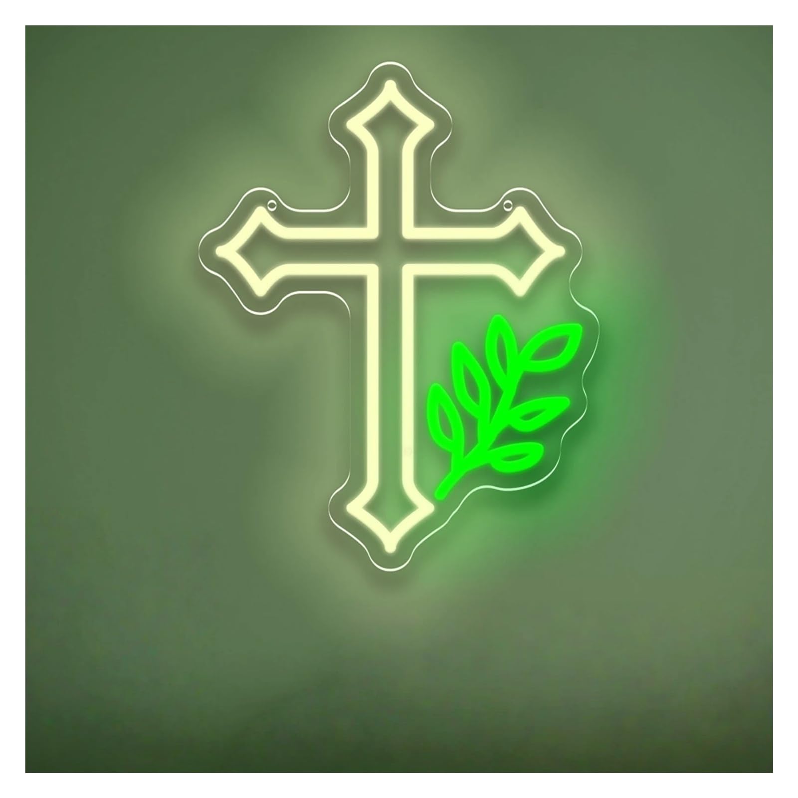 RONGCH Hanging Art Signs Cross Neon Sign Wall Decoration for Church Bedroom Gameroom Livingroom Birthday Party 35.6x28cm(A)