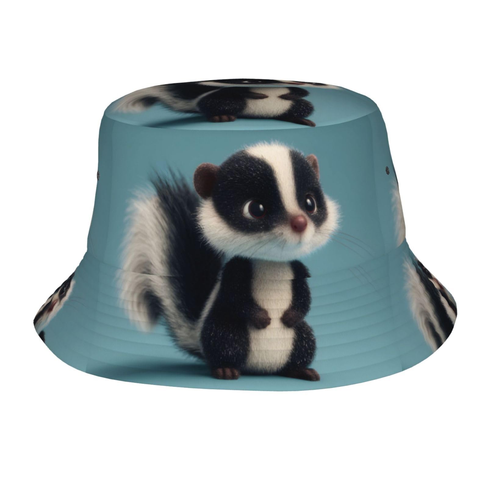 LHFIOHIRG (Cute Skunk) Unisex Bucket Hat Lightweight Sun Hat Fisherman Cap for Men Women