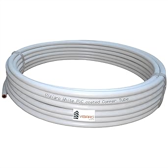 Visiaro White PVC Coated Soft Copper Tube, Outer Dia 3/8 inch, Wall Thickness 23(L) swg, 1mm PVC coating, Pack of 1