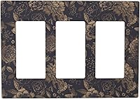 Vista 45 de William Morris Floral Boho Azul Medianoche Azul Bohemio Flor 1 Banda Dúplex Cubierta de Salida Decorativa Receptáculo Único Interruptor Eléctrico