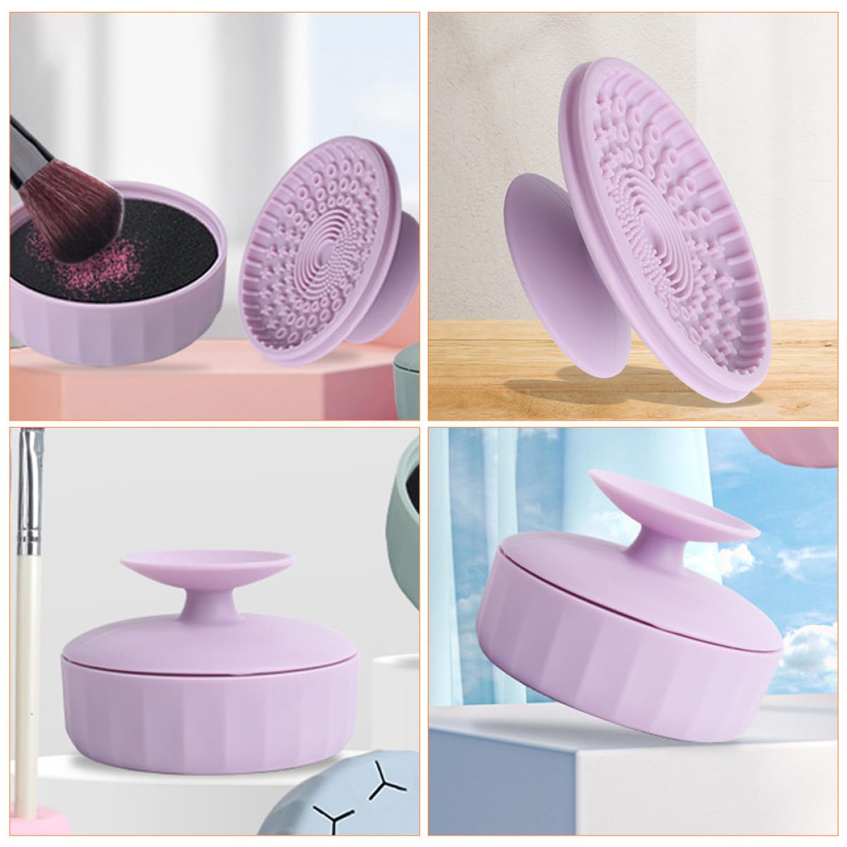 Garneck 5pezzi Spazzole Per Silicone Strumento Per La e Spugne Makeup Lavabile e Riutilizzabile