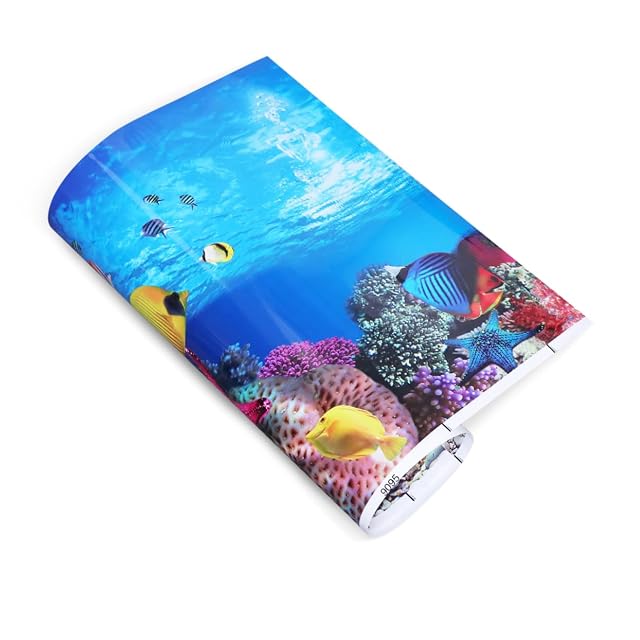 Foto 3 de 8 de Pegatina de Fondo de Pecera Papel Tapiz Decorativo de Acuario 3D Papel Decorativo de Telón de Fondo Marino…
