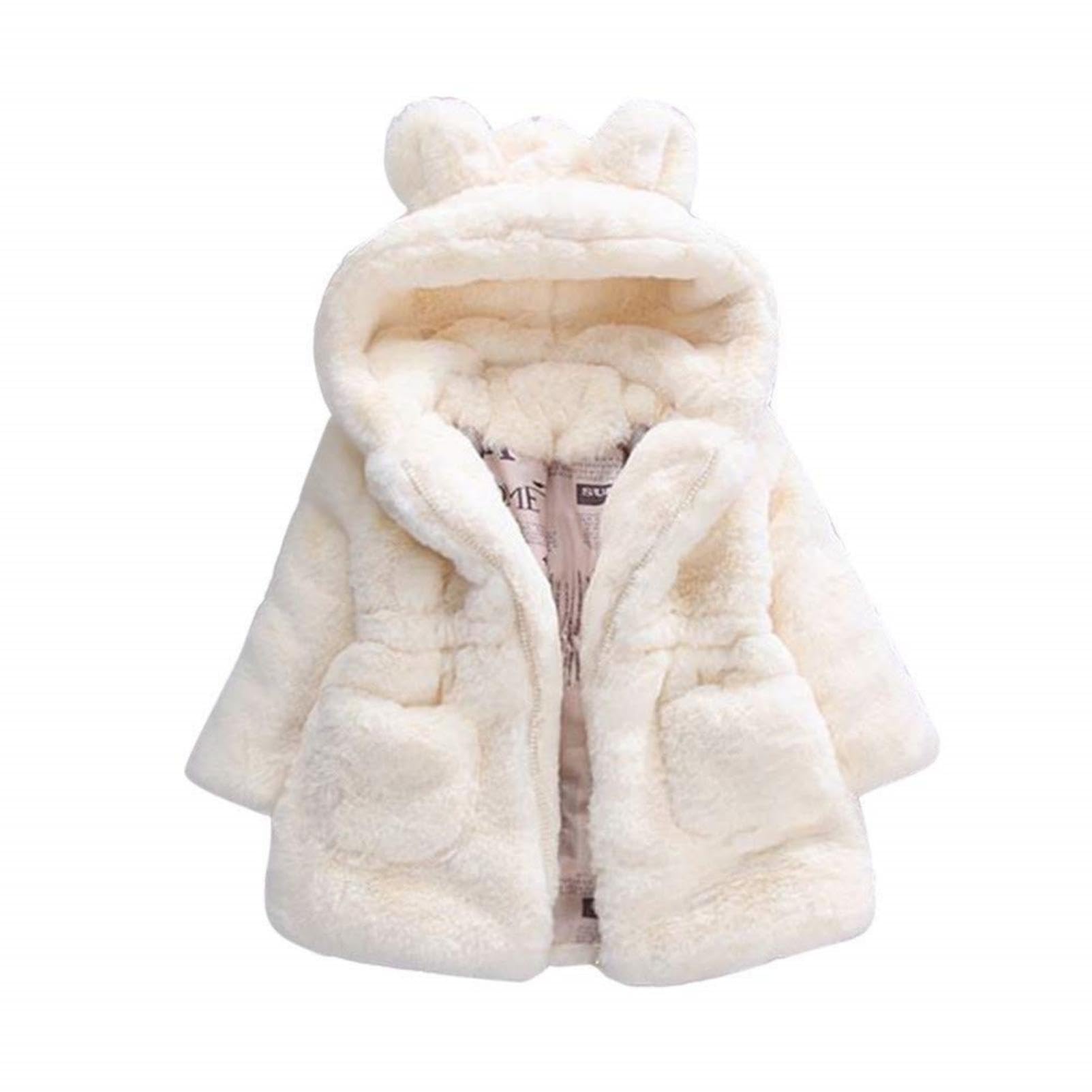 Giacca Ragazzo E Ragazza Giacche con Cappuccio Animale Mantello del Cappotto di Inverno della Pelliccia della Neonata Giacca Vestiti Caldi Spessi Abbigliamento 1-6 Anni