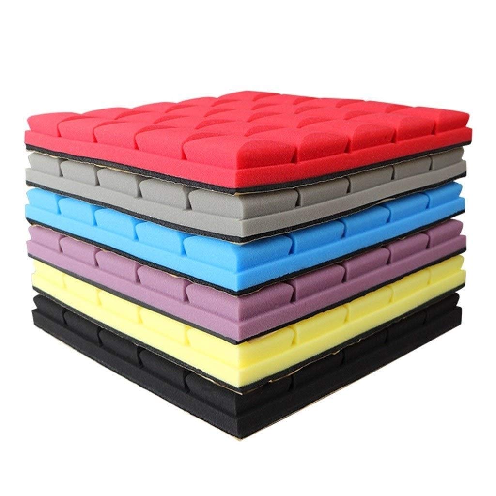 Paneles acústicos, baldosas de Espuma acústica multifunción en Forma de cuña, Paneles acústicos Gruesos y duraderos para decoración de Cine y Estaciones de TV, insonoriza,Yellow