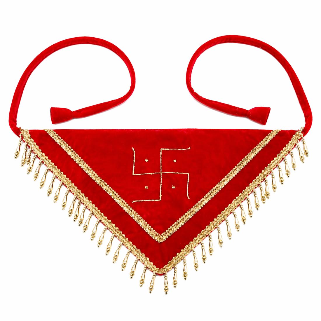 Bridal Khoichadani Potli Bag Red Handcrafted Waist Pouch for Wedding Puja | Traditional Dulhan Khoicha Ethnic Bag for Women (Swastik)-image-10
