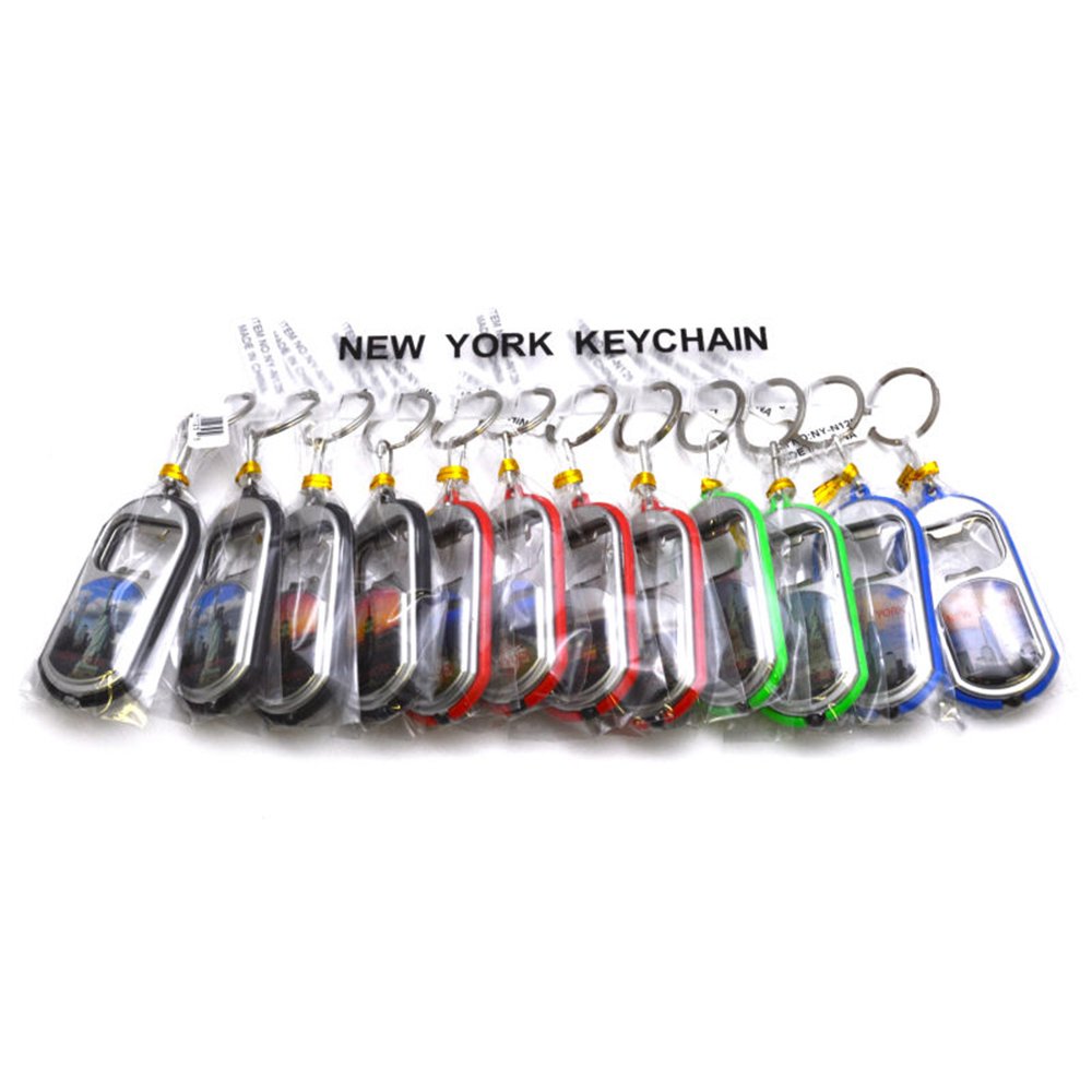 12 Pack New York NYC Souvenir Key Chain with Light Bottle Opener Convenient Gadget Christmas Gift (12 Counts)