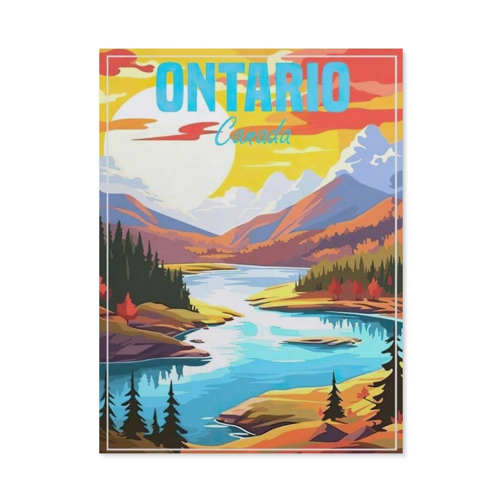 Pgcksk A23 5D Diamond Painting Set For Adults And Children，Ontario, Canada，Diy Diamond Crystal Rhinestone Embroidery Painting(50 X 60 Cm/19.68 X 23.62 Inches)-As77