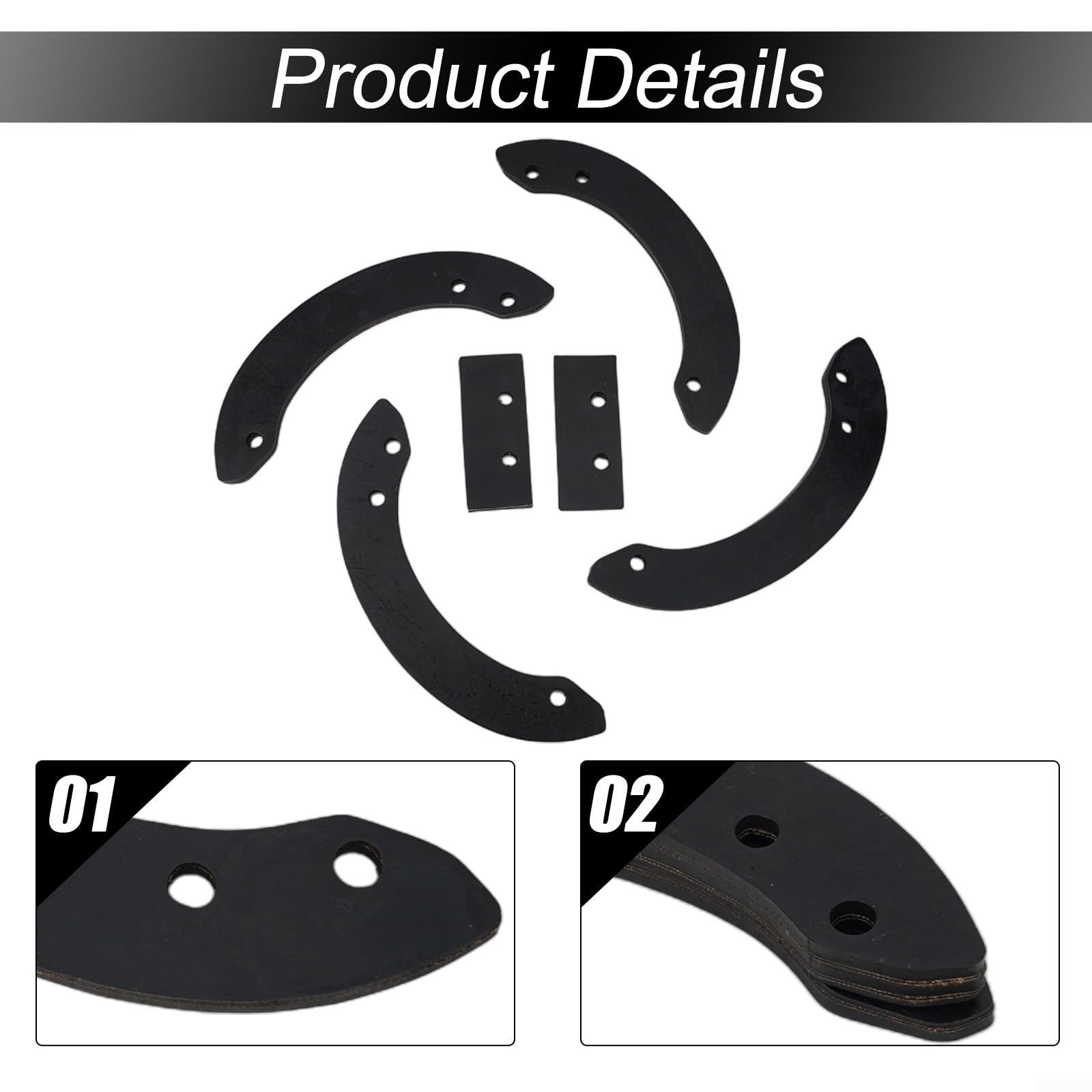 Lot de 6 housses de palettes de souffleuse à neige 06720-V10-030 pour Honda HS520 HS720 Rotary 5536 Egon 73-048 Pelle de rechange en caoutchouc