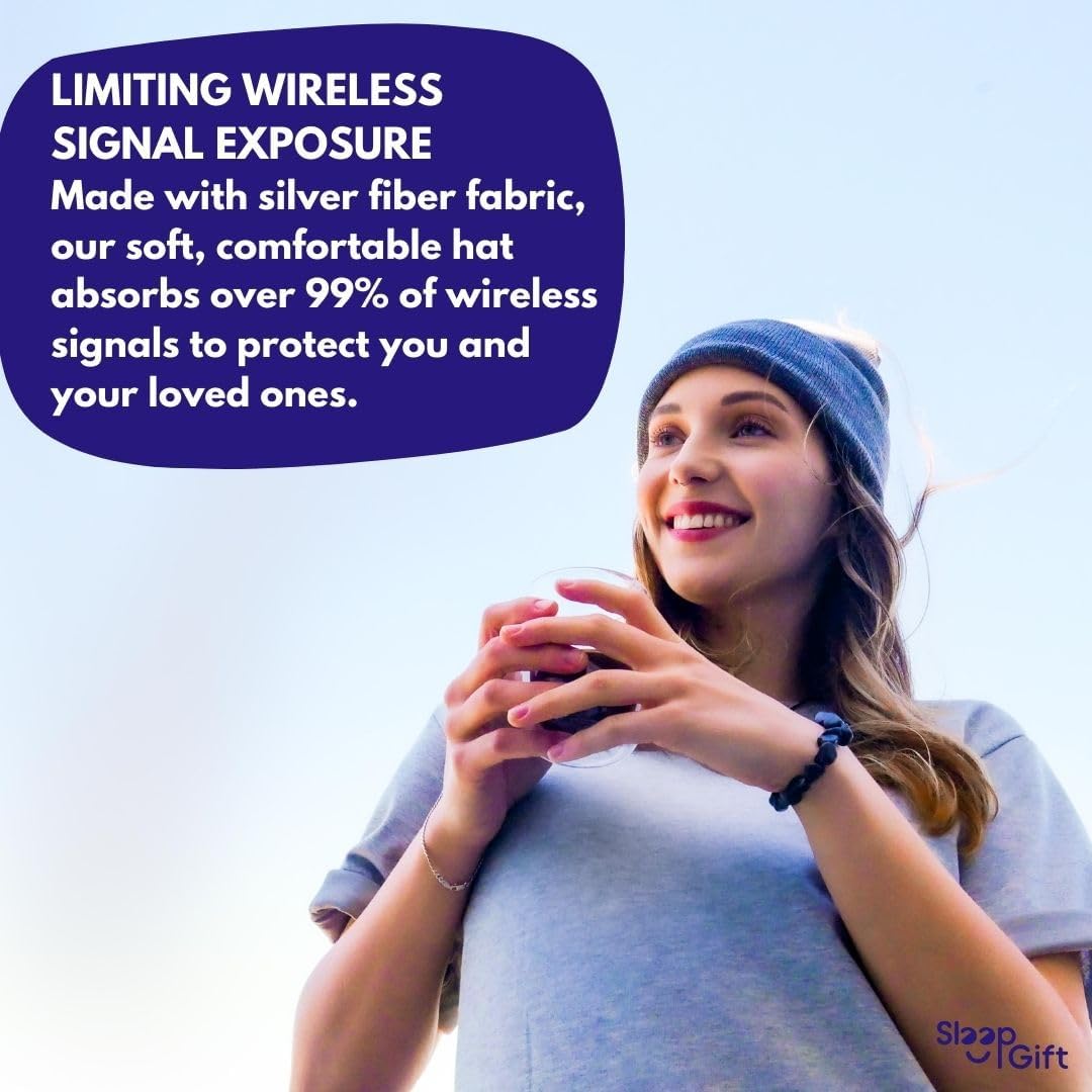Wireless Signal Protection Beanie Hat with Silver Fibre Fabric – Soft EMF Shielding Cap Unisex