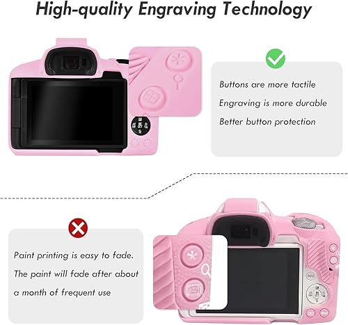 Miniatura 4 de Rieibi EOSR50 EOS R50 Caso, Funda Protectora De Silicona Suave Para Canon EOS R50 EOSR50 Vlogging Camera, Ligero EOS R50 Estuche De Cámara Grip