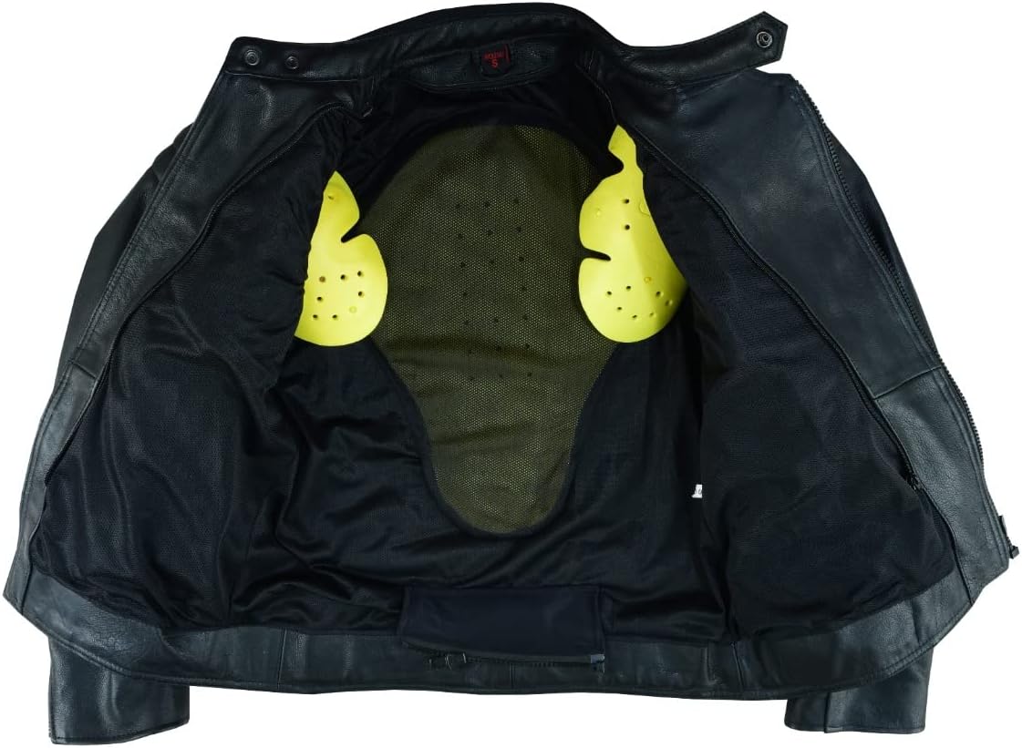 الرائد - سترة جلد للدراجات النارية مزودة بدرع واقي للرجال، مود... - view 6