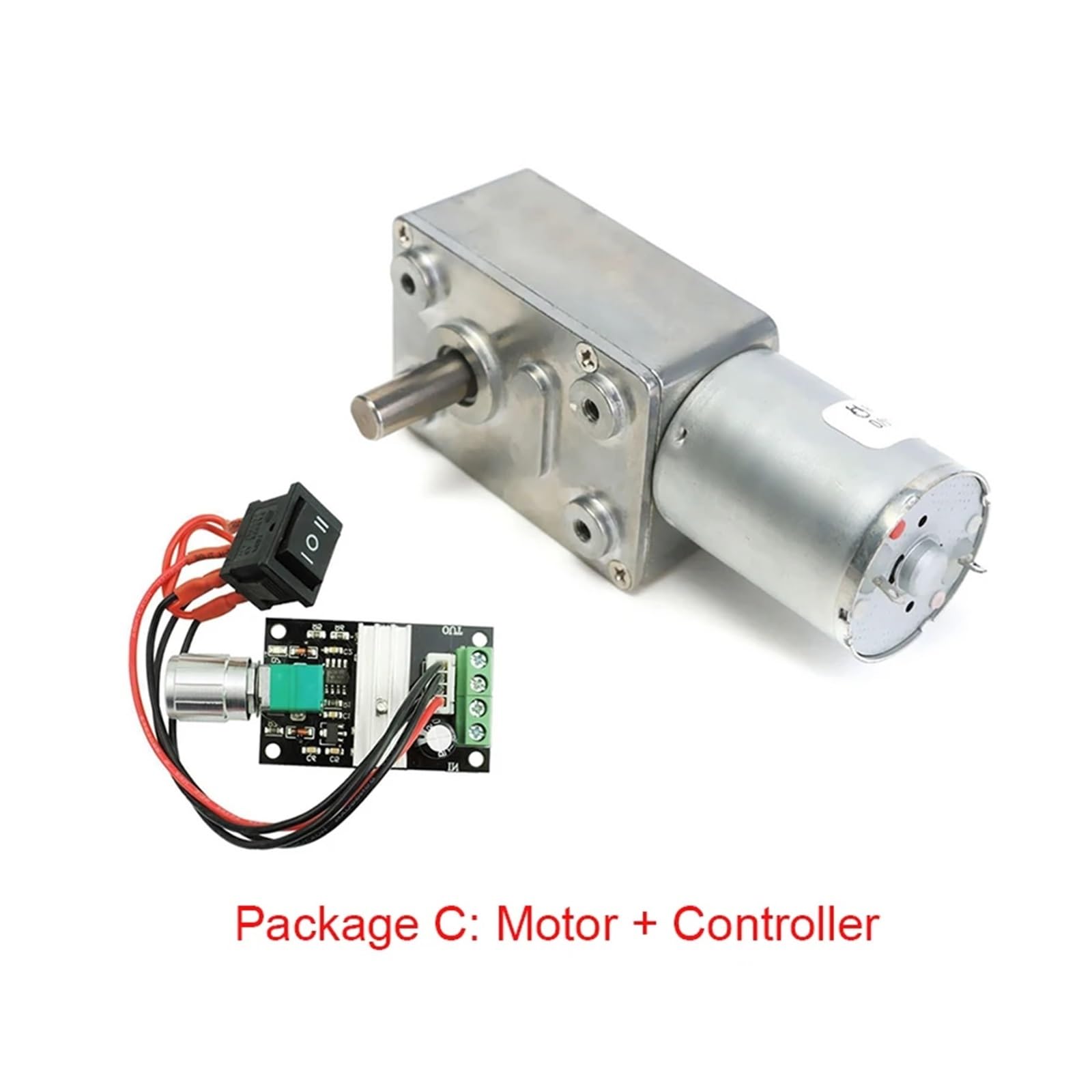 Motorreductor JGY370, 12V, 24V, baja velocidad, alto par, soporte jgy370 + controlador + reductor invertido de potencia, Mini Motor de caja de reducción(Package F,160RPM,DC 24V)