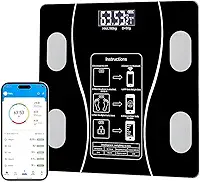 Balança Corporal Inteligente com Bioimpedância Digital – Conexão App e Medição de Gordura até 180kg