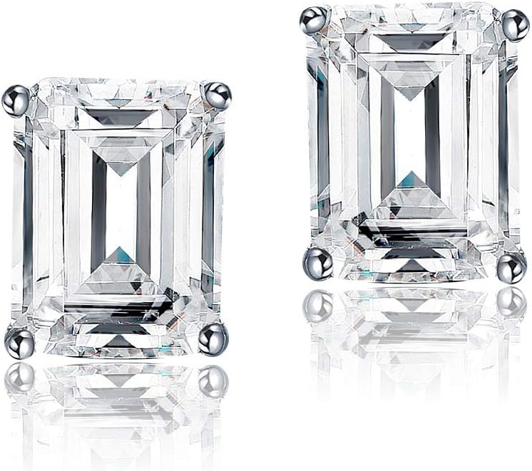Earrings End of Line Sparkling White Crystal Studs in Sterling Silver