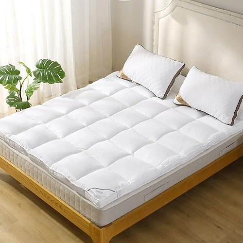 ANALIN Mattress Topper Twin Pillowtop Bed Topper Cooling Mattress Pad with Anchor Bands - Extra Thick 2inch