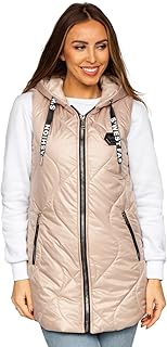 Mujer Chaleco acolchado con Capucha Cierre de Cremallera Largo Chaleco sin Manga Plumas Cazadora Ropa de Abrigo Entrenamiento Fitness Outdoor Deporte Ocio Estilo Deportivo U1U