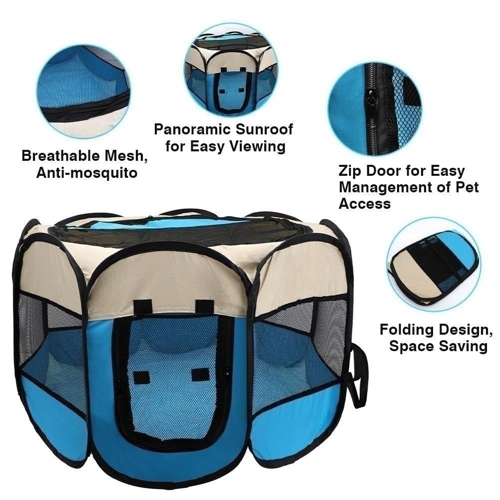 Portable Dog Pen, Foldable Pet Playpen, Cat Playpen for Dogs Puppy Pen for Indoors Outdoor Waterproof Puppy Crate - Image 3