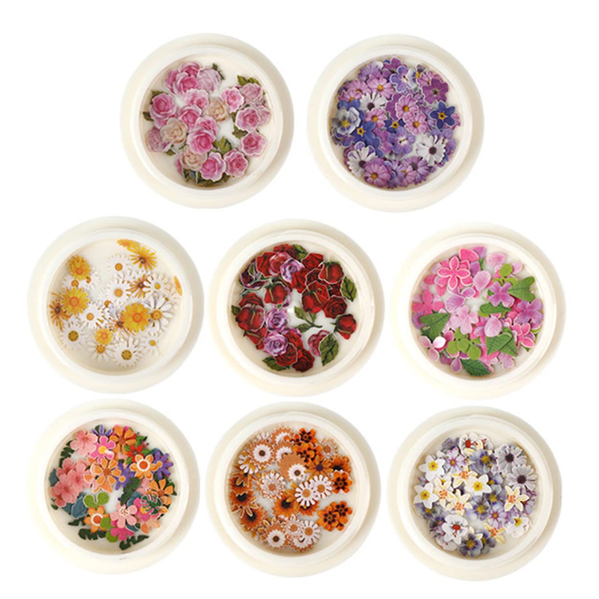 minkissy Cajas de uñas etiqueta engomada floral del clavo rústico pegatinas de uñas decoración uñas pétalos secos de uñas pétalos de bricolaje para uñas Flores secas AbS