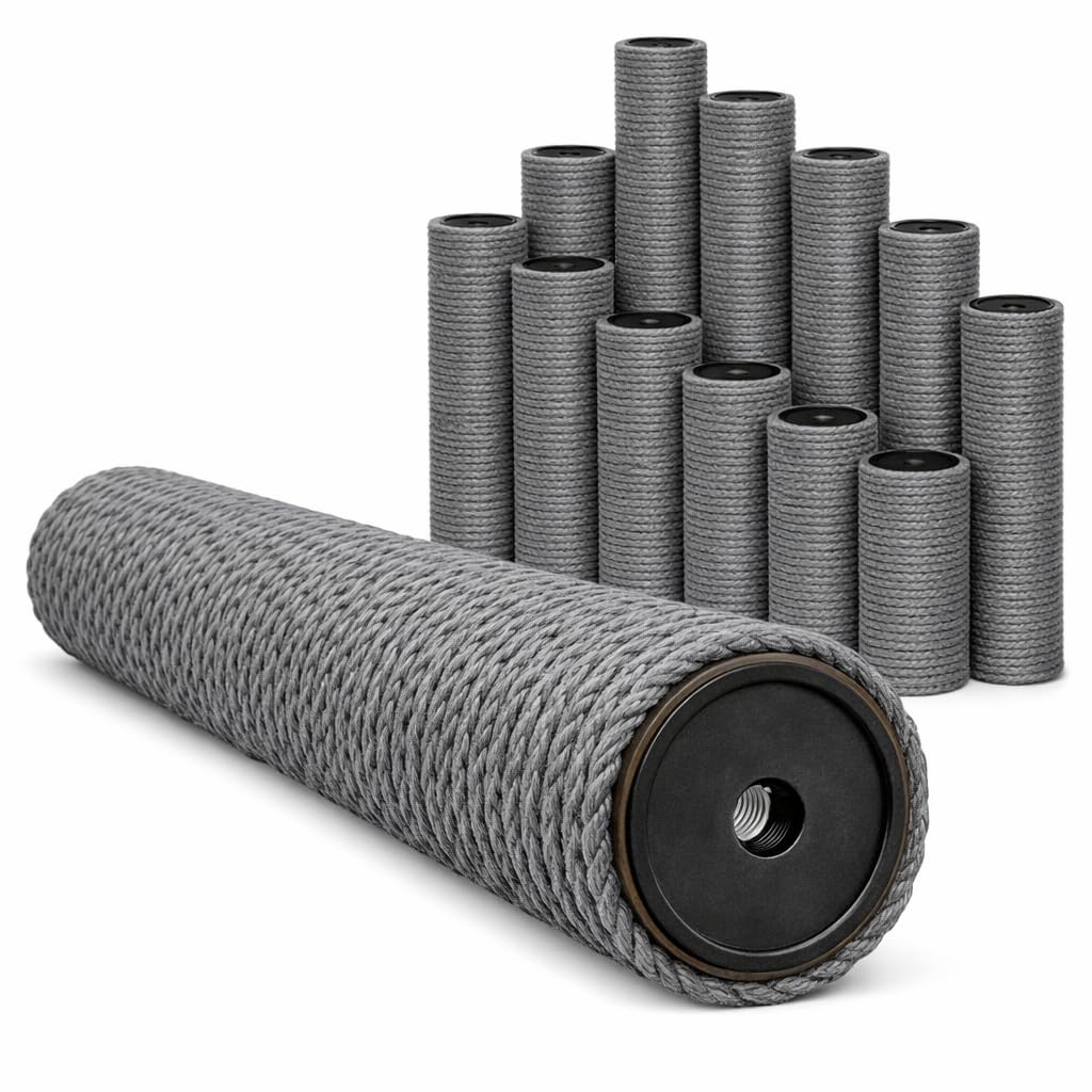eyepower 7.4 cm Thick: 50 cm Cat Scratching Post Replacement Grey - M8 Thread - Durable Sisal Column with Stable Core - Scratch Tree Pole for Cats Furniture Repair - Long Lasting Natural Sisal Rope